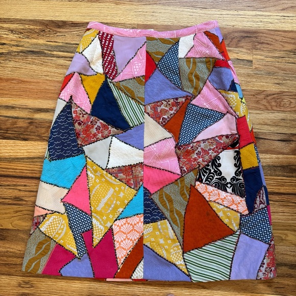 Vintage 60’s Patchwork A-Line Skirt  Multicolor Approx Size M See Measurements - Picture 2 of 12